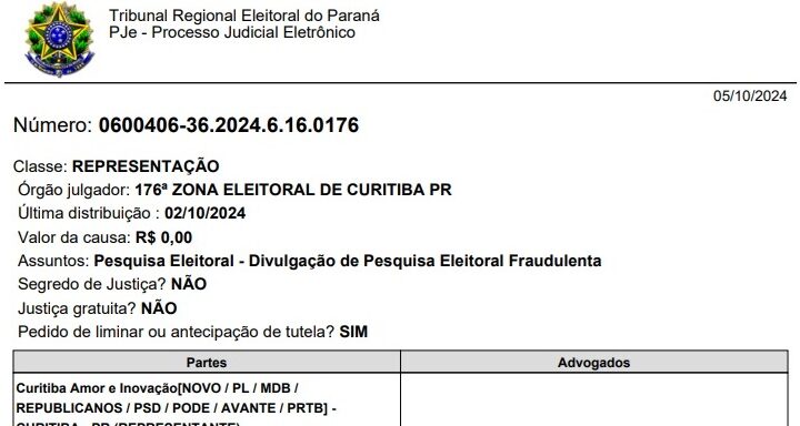 PESQUISA ATLASINTEL É ILEGAL:  Justiça Eleitoral manda retirar das redes sociais e de veículos de comunicação e multa em R$ 50 mil por hora pelo descumprimento da decisão