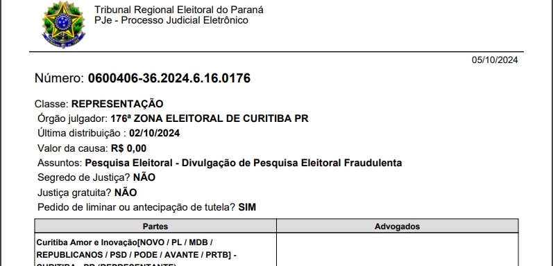 PESQUISA ATLASINTEL É ILEGAL:  Justiça Eleitoral manda retirar das redes sociais e de veículos de comunicação e multa em R$ 50 mil por hora pelo descumprimento da decisão